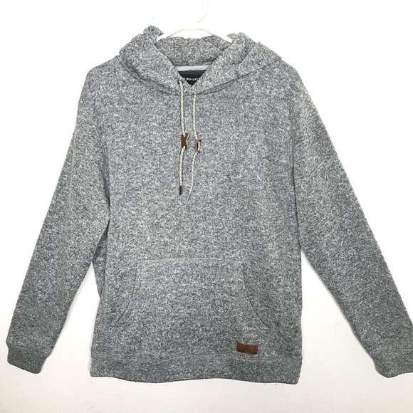 Quiksilver Other - Quiksilver Mens Hoodie Size Medium Heathered Gray Kangaroo Pocket Drawstring